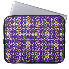 FUNDA PARA PORTÁTIL MARDI GRAS FLEUR DI LIS