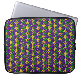 FUNDA PARA PORTÁTIL MARDI GRAS FLEUR DI LIS