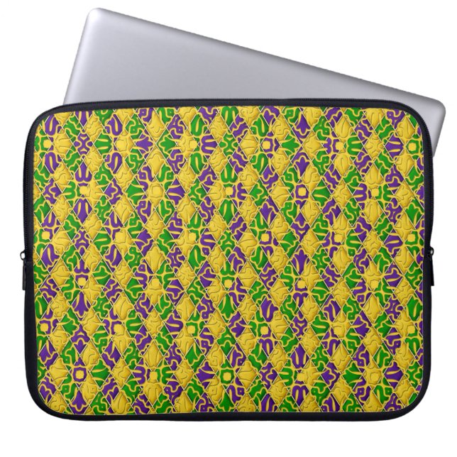 FUNDA PARA PORTÁTIL MARDI GRAS FLEUR DI LIS (Frente)