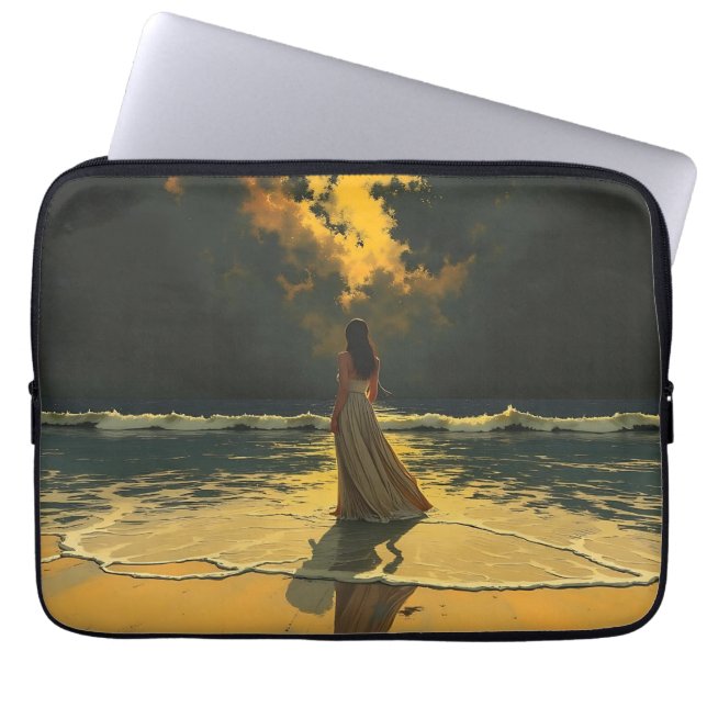 Funda Para Portátil Marea Dorada de Soledad | Mareas Celestiales (Frente)