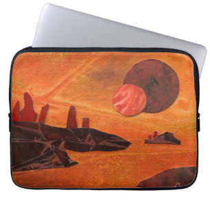 Funda Para Portátil "Mares de fuego" de ciencia ficción doble sol, mar
