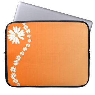 Funda Para Portátil Margaritas en la manga anaranjada del ordenador