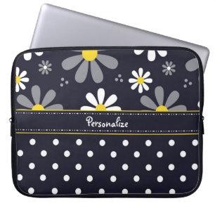 Funda Para Portátil Margaritas femeninas y lunares de la MOD con