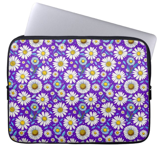 Funda Para Portátil Margaritas y Hojas (Frente)