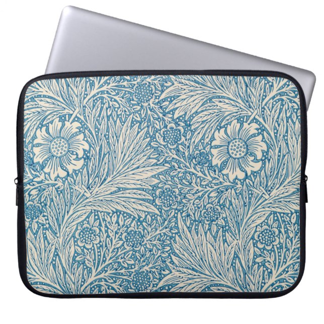 Funda Para Portátil Marigoldes Azules (por William Morris) (Frente)