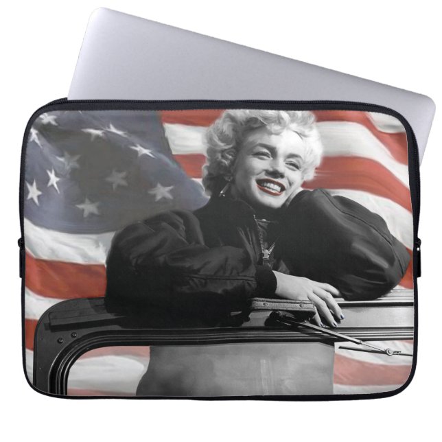 Funda Para Portátil Marilyn patriótica (Frente)