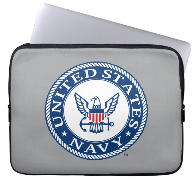 Funda Para Portátil Marina de Estados Unidos | Alteración naval Emblem (Frente)