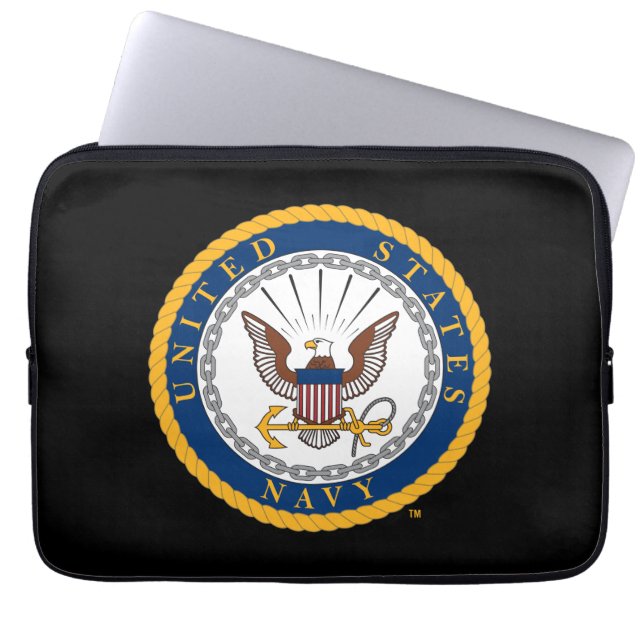 Funda Para Portátil Marina de Estados Unidos | Emblema naval (Frente)