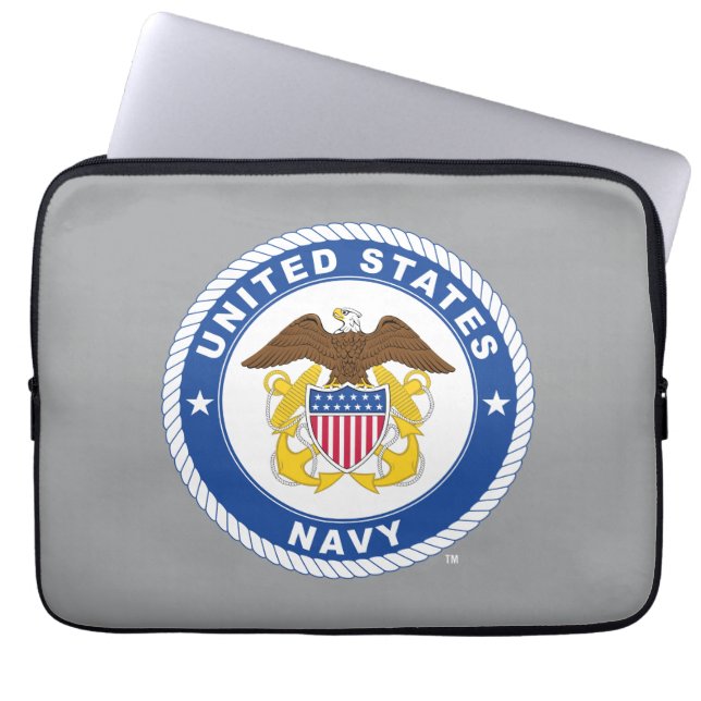 Funda Para Portátil Marina de Estados Unidos | Oficial Escudo (Frente)