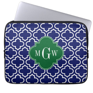 Funda Para Portátil Marina Qué Marroquí #6 Bosque Grn 3 Monograma Inic
