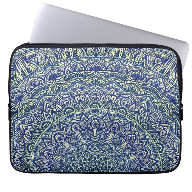 Funda Para Portátil Marina Zen y Mandala amarilla (Frente)