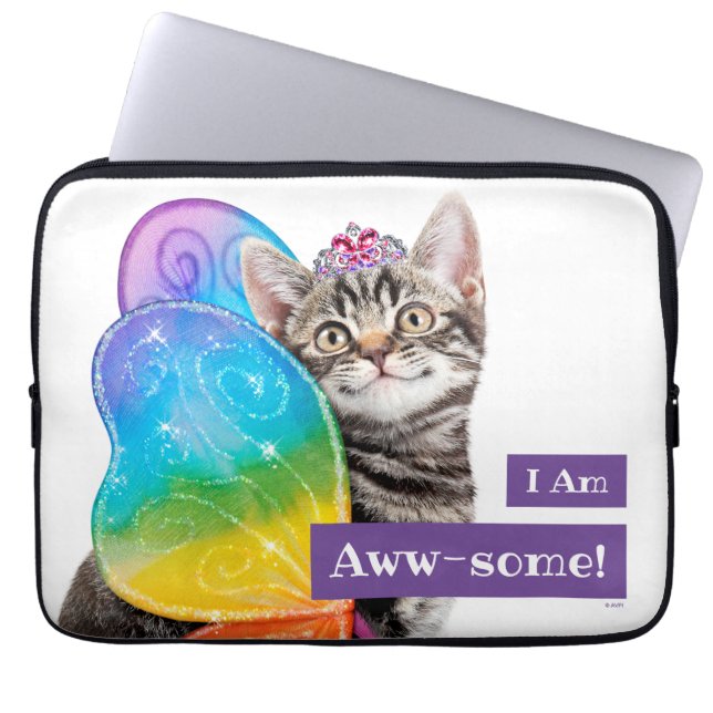 Funda Para Portátil Mariposa arcoiris Princesa Kitten (Frente)