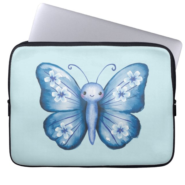 Funda Para Portátil Mariposa azul (Frente)