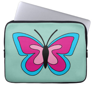Funda Para Portátil Mariposa azul magenta rosa