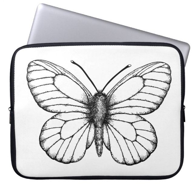 Funda Para Portátil Mariposa blanca (Frente)