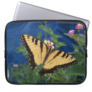Funda Para Portátil Mariposa de cerda amarilla y negra en una