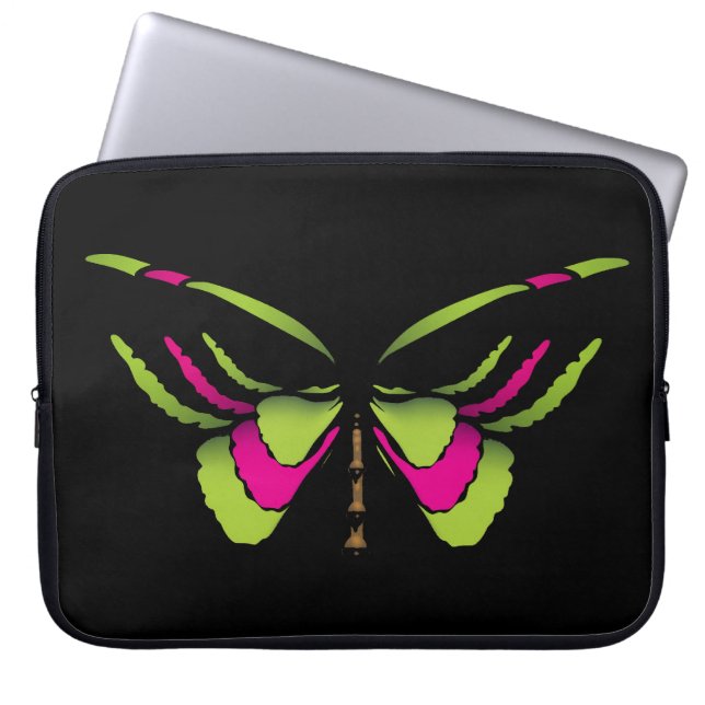 Funda Para Portátil Mariposa de neón (Frente)