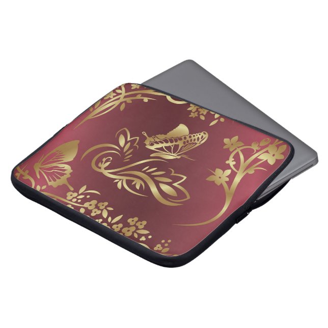 Funda Para Portátil Mariposa dorada (Superior anverso)