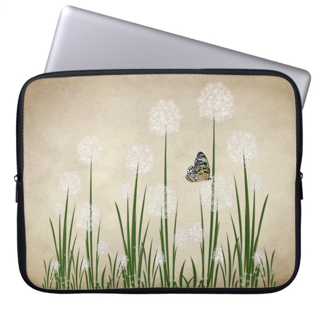 Funda Para Portátil Mariposa En Dandelion (Frente)