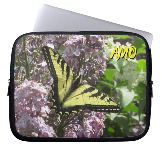Funda Para Portátil Mariposa en Lilac (Frente)