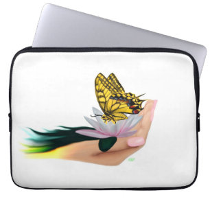 Funda Para Portátil Mariposa en Lotus Bloom