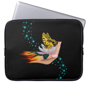 Funda Para Portátil Mariposa en Lotus Bloom