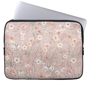 Funda Para Portátil Mariposa Floral Boho