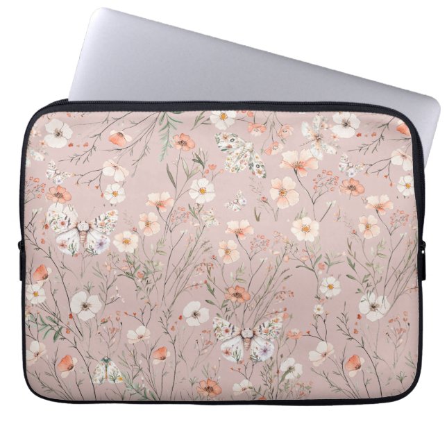 Funda Para Portátil Mariposa Floral Boho (Frente)