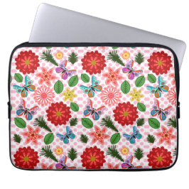 Funda Para Portátil Mariposa floral de jardín de primavera moderno 