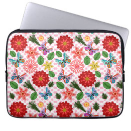 Funda Para Portátil Mariposa floral de jardín de primavera moderno 
