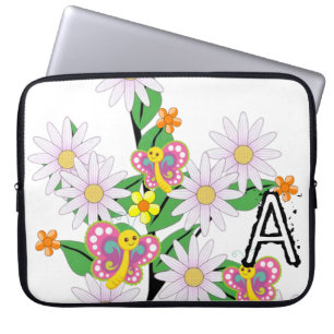 Funda Para Portátil Mariposa floral de la manga de la laptop