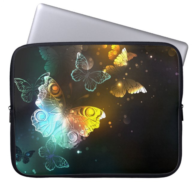 Funda Para Portátil Mariposa luminosa y mariposas nocturnas (Frente)