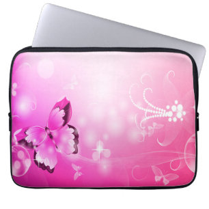 Funda Para Portátil Mariposa magenta