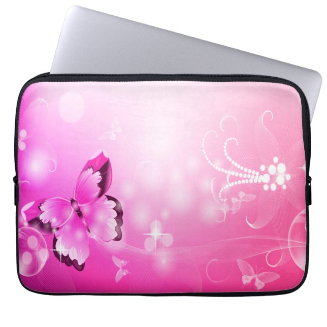 Funda Para Portátil Mariposa magenta (Frente)