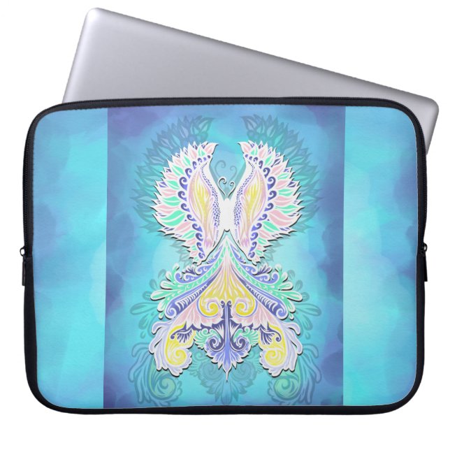 Funda Para Portátil Mariposa mística pastel | Ethereal Boho Fantasy (Frente)