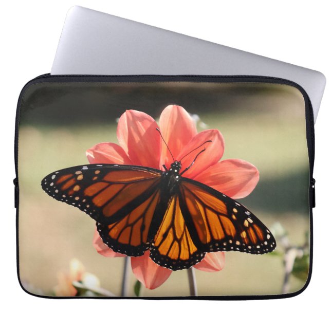 Funda Para Portátil Mariposa monarca en Dahlia (Frente)