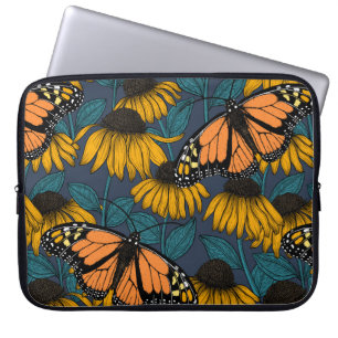 Funda Para Portátil Mariposa monarca sobre las colmenas amarillas