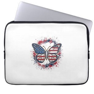 Funda Para Portátil Mariposa Patriótica Grabado Vintage Vector Desig