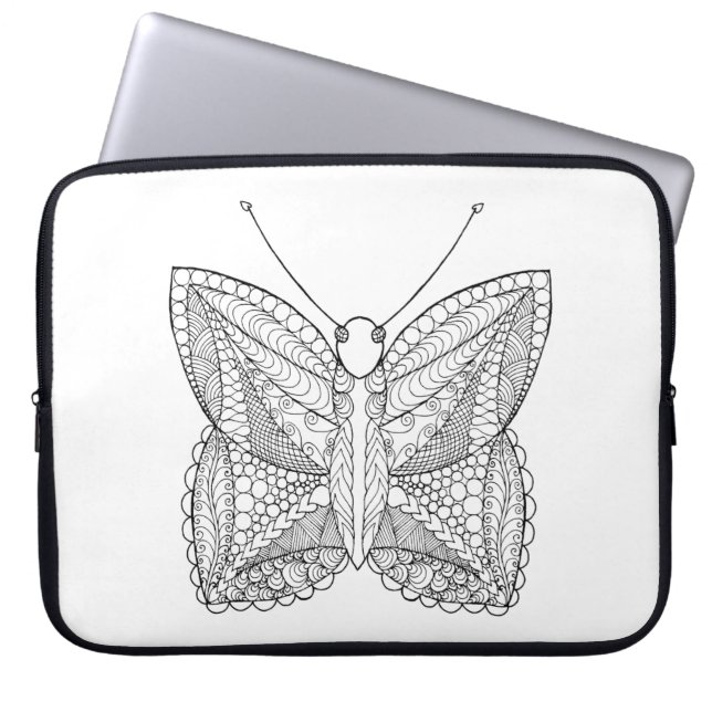 Funda Para Portátil Mariposa tropical inspirada del diseño (Frente)