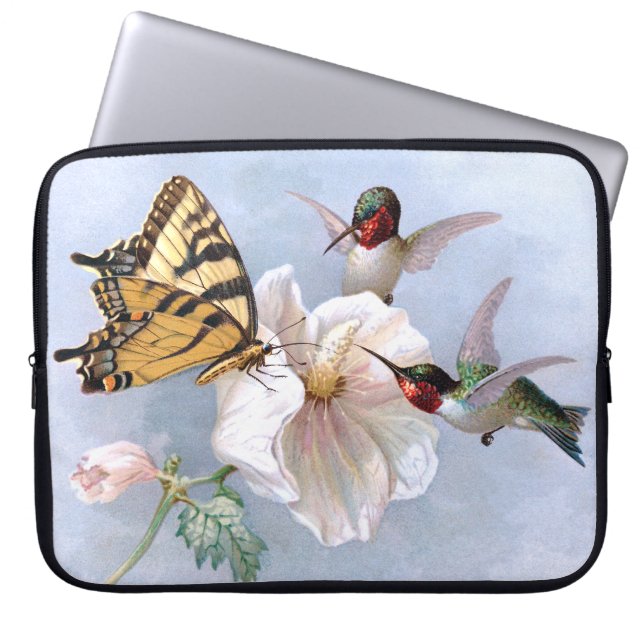 Funda Para Portátil Mariposa y colibríes (Frente)