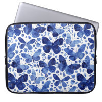 Mariposas Acuarela Azul Funda Portátil