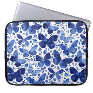 Funda Para Portátil Mariposas Acuarela Azul Funda Portátil