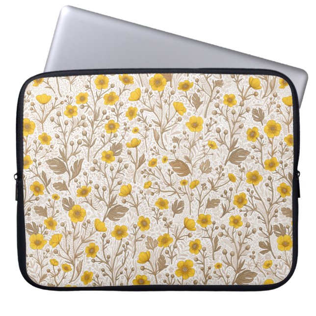 Funda Para Portátil Mariposas, amarillas y marrones (Frente)