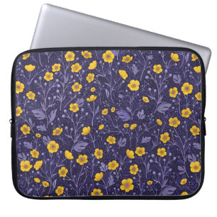 Funda Para Portátil Mariposas, amarillas y violetas