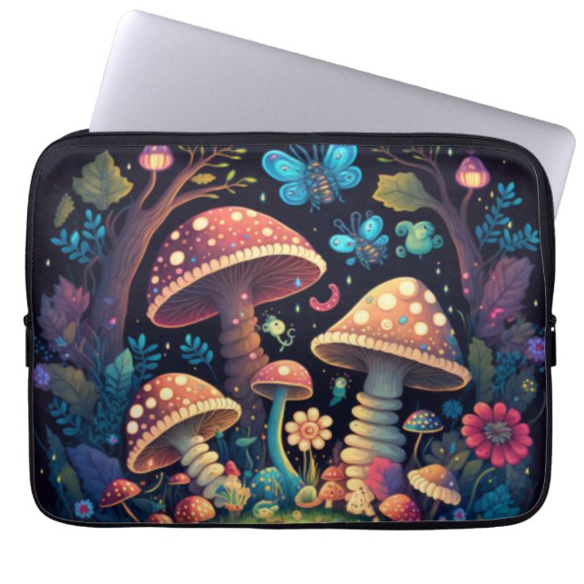 Funda Para Portátil Mariposas de hongos mágicos (Frente)