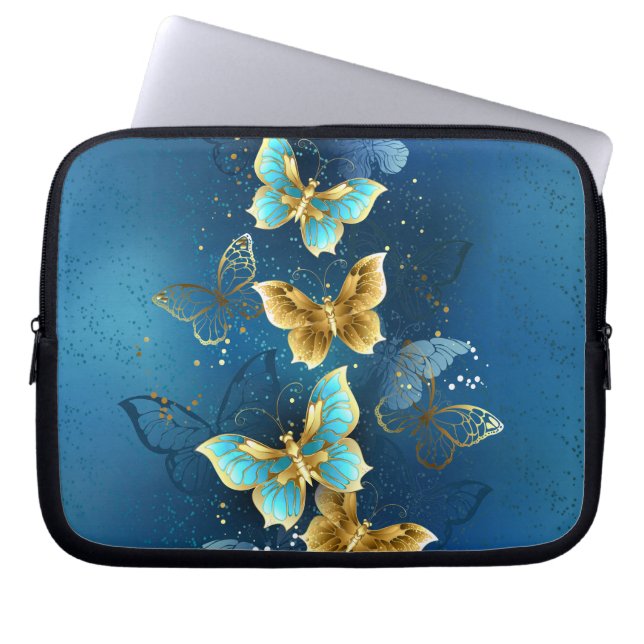 Funda Para Portátil Mariposas doradas (Frente)