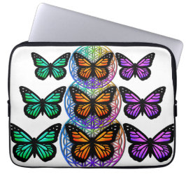Funda Para Portátil Mariposas elegantes y coloridas flores de vida