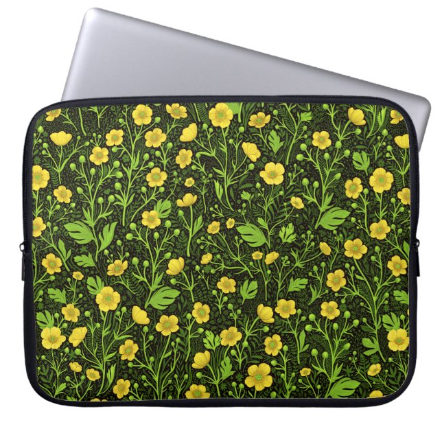Funda Para Portátil Mariposas en negro (Frente)