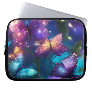 Funda Para Portátil Mariposas encantadas en morado oscuro