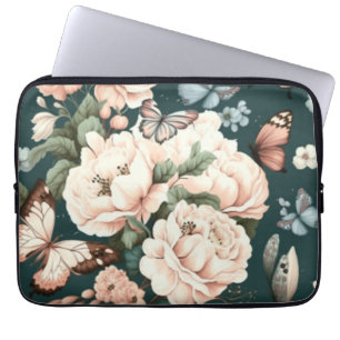 Funda Para Portátil Mariposas y flores